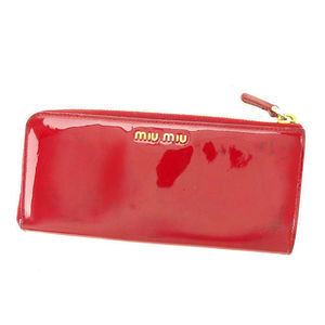 Miu Miu Long Wallet L-Shaped Ribbon Motif Red Wallet G990